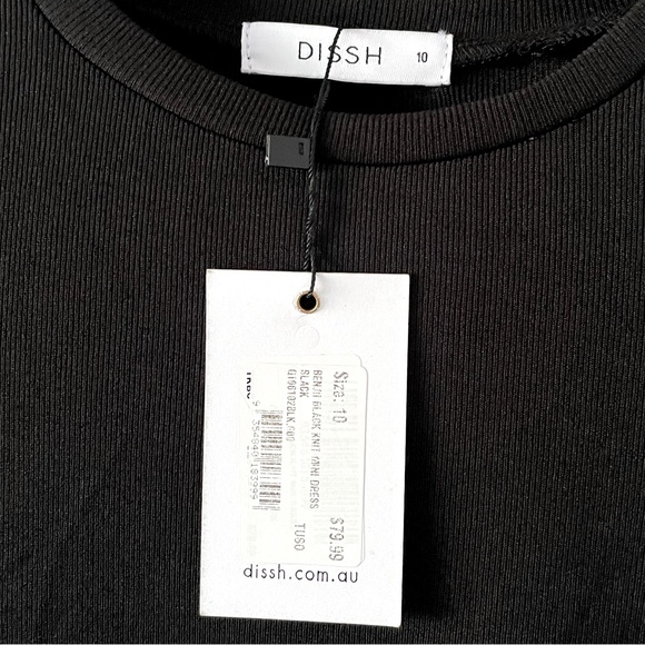 NWT DISSH Long Sleeve Black Midi Cinch Dress - Picture 3 of 3